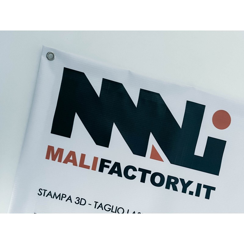 Single-sided PVC banner with eyelets Single-sided PVC banner with eyelets