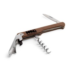 Wooden Corkscrew with Bottle Opener and Small Knife